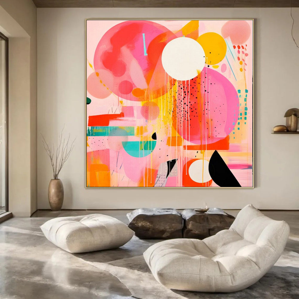 Super-Sized Hand-Painted Modern Abstract Wall Decor for Dining Room Behind Dining Buffets