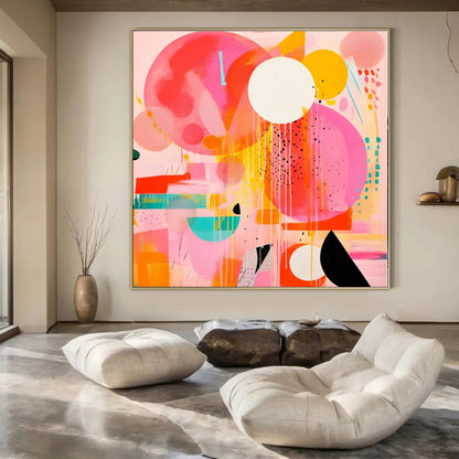 Super-Sized Hand-Painted Modern Abstract Wall Decor for Dining Room Behind Dining Buffets