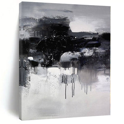Huge Custom Abstract Painting for Home Library Bookshelf Wall