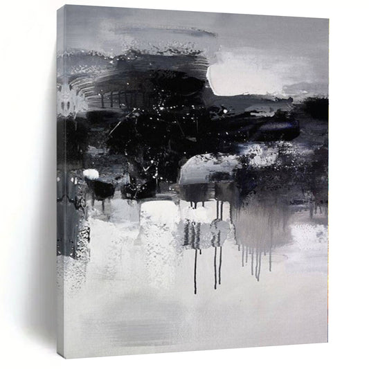 Huge Custom Abstract Painting for Home Library Bookshelf Wall