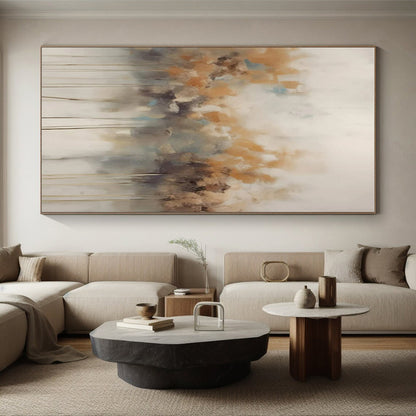 Large-Scale Modern Abstract Wall Art for Bathroom Spa-Like Ambiance Creation