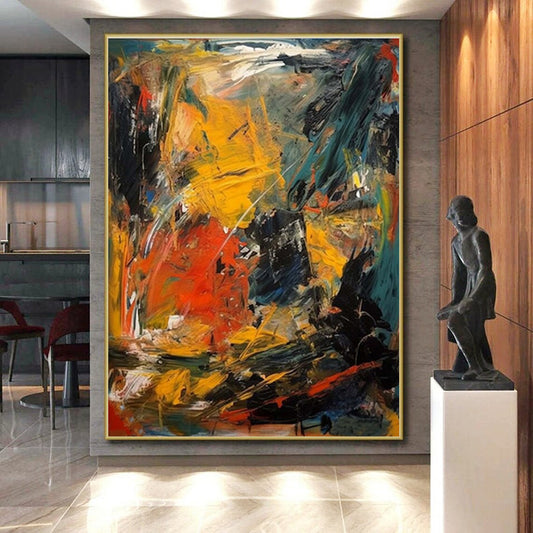 Vast Custom Abstract Art for Sunroom Patio Adjacent Wall