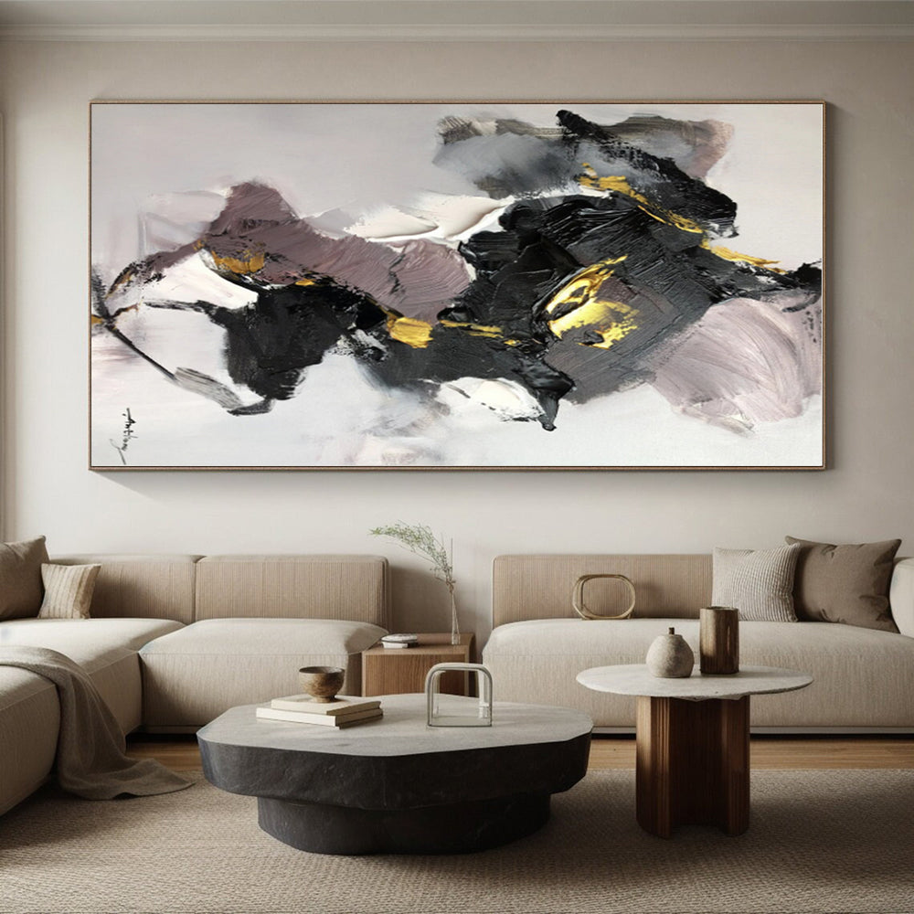 Oversized Custom Hand-Painted Abstract Wall Art for Home Indoor Pool Lounge Wall