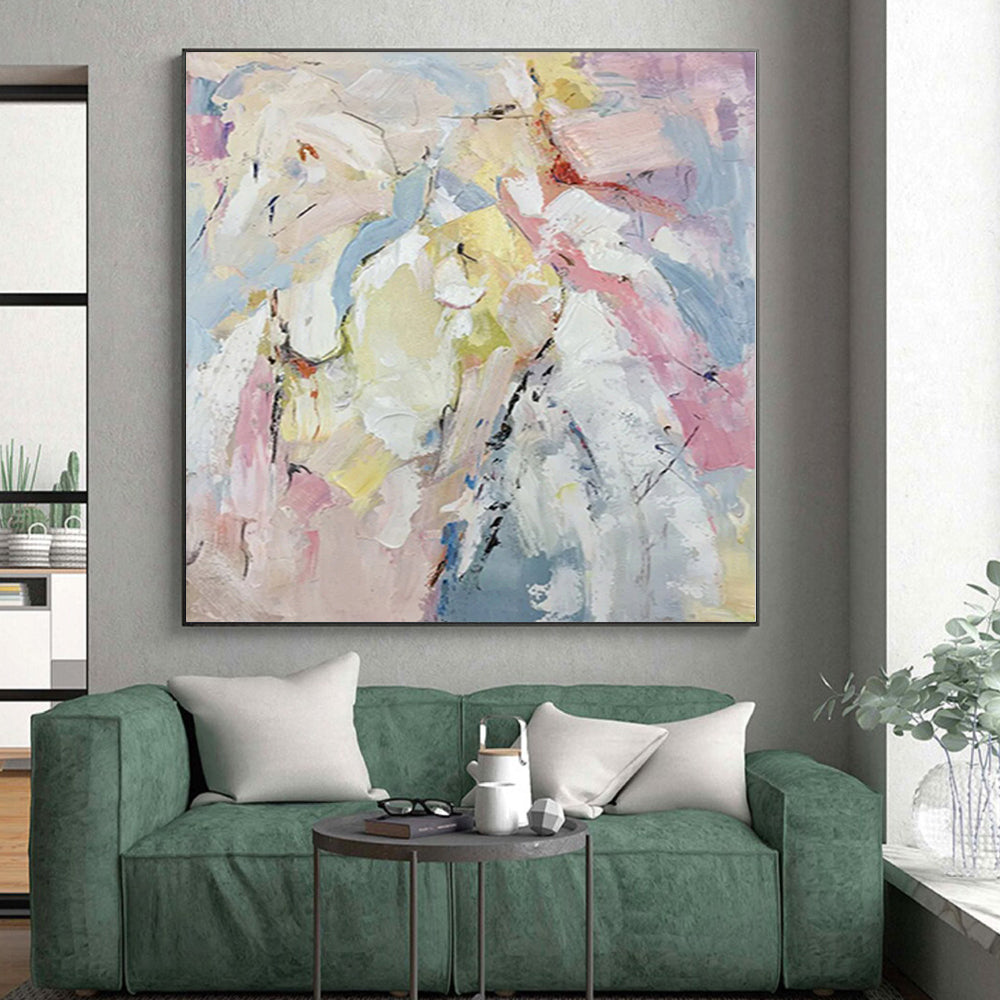 Massive Custom Abstract Art for Master Bedroom Accent Wall