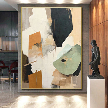Large Contemporary Custom Abstract Wall Art for Modern Guest Room Wardrobe Wall