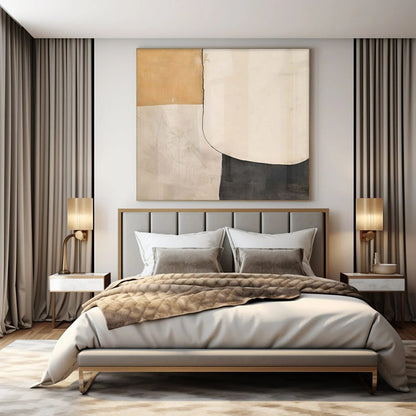 Large Hand-Painted Contemporary Abstract Wall Art for Family Home Mudrooms