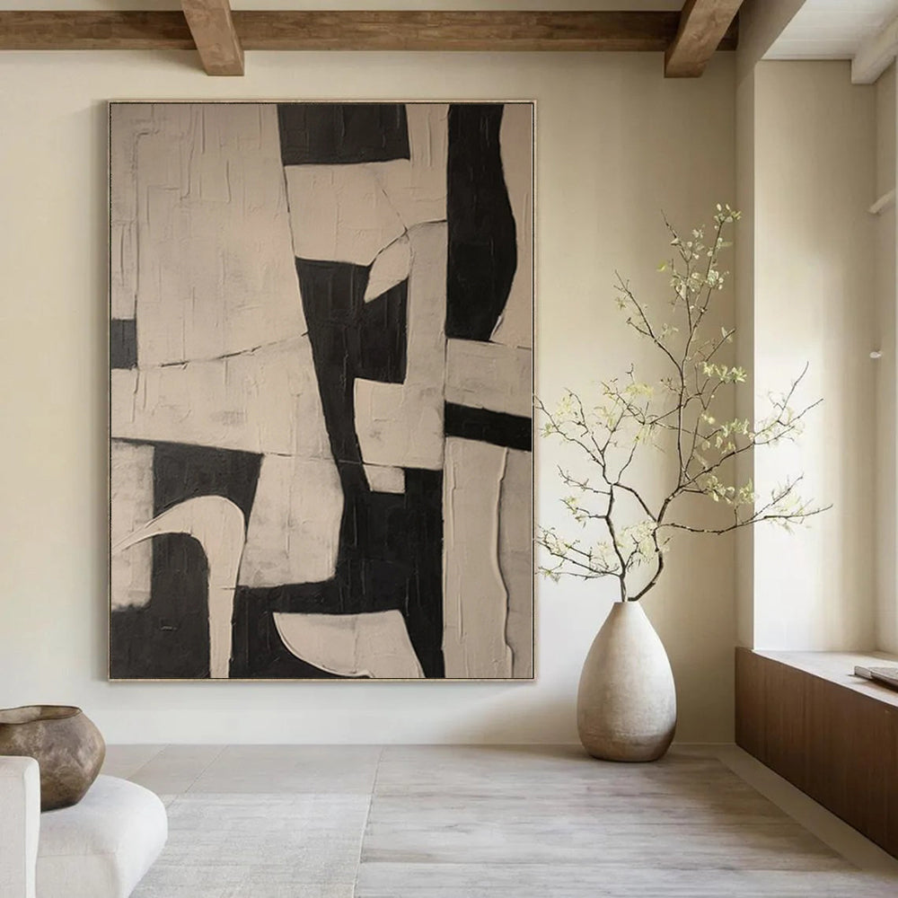 Immense Hand-Painted Abstract Wall Art for Co-Living Space Common Areas