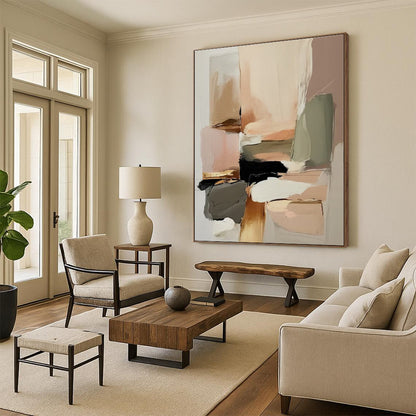Extra-Huge Contemporary Abstract Painting for Modern Home Library Study Desk Wall