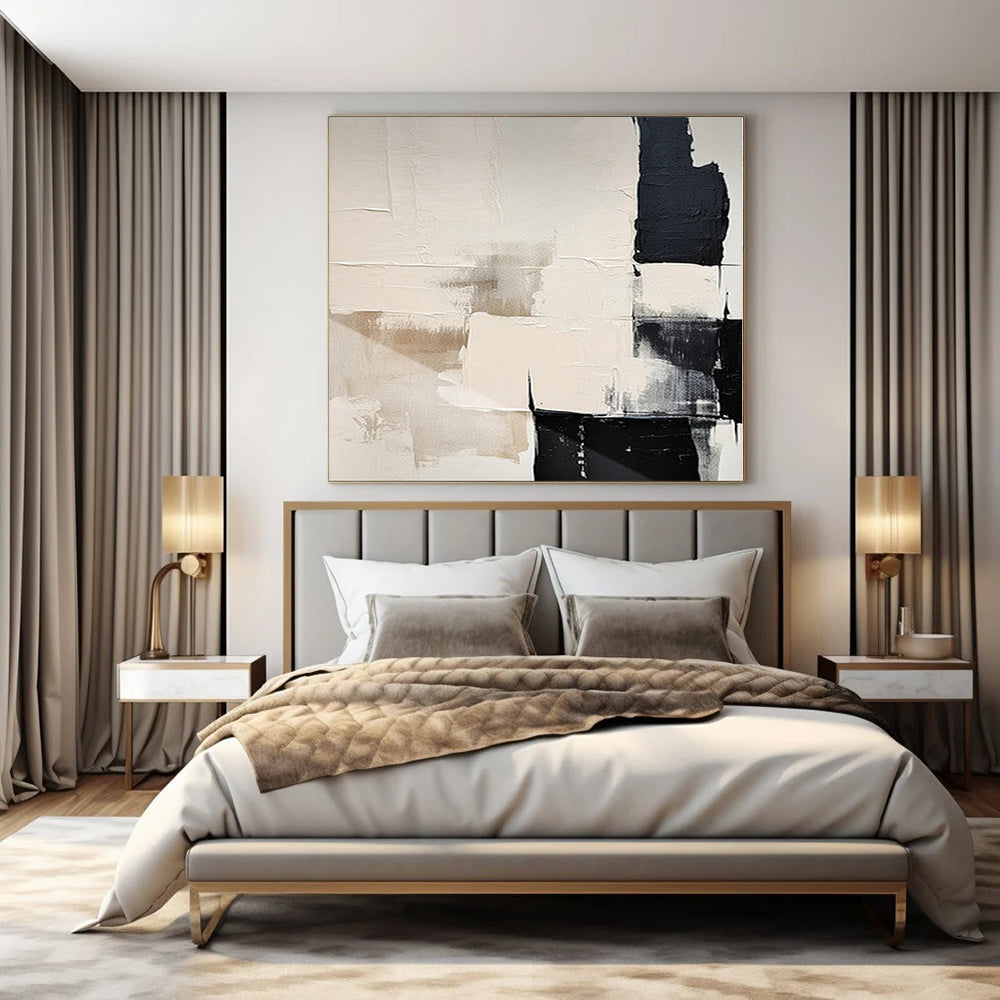 Monumental Hand-Painted Abstract Art for Corporate Training Room Interiors