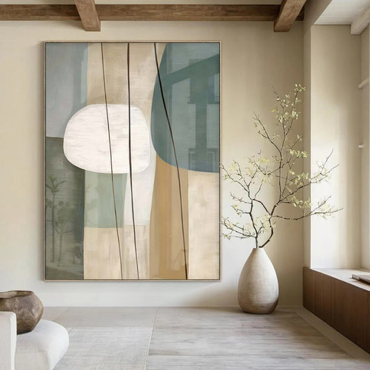 Extra-Vast Hand-Painted Modern Abstract Artwork for Family Home Indoor Swimming Pools