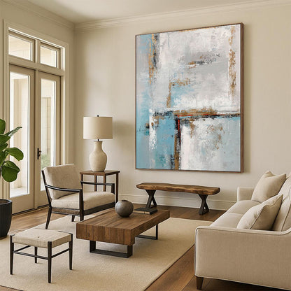 Gigantic Made-to-Order Abstract Canvas for Walk-in Closet Feature Wall
