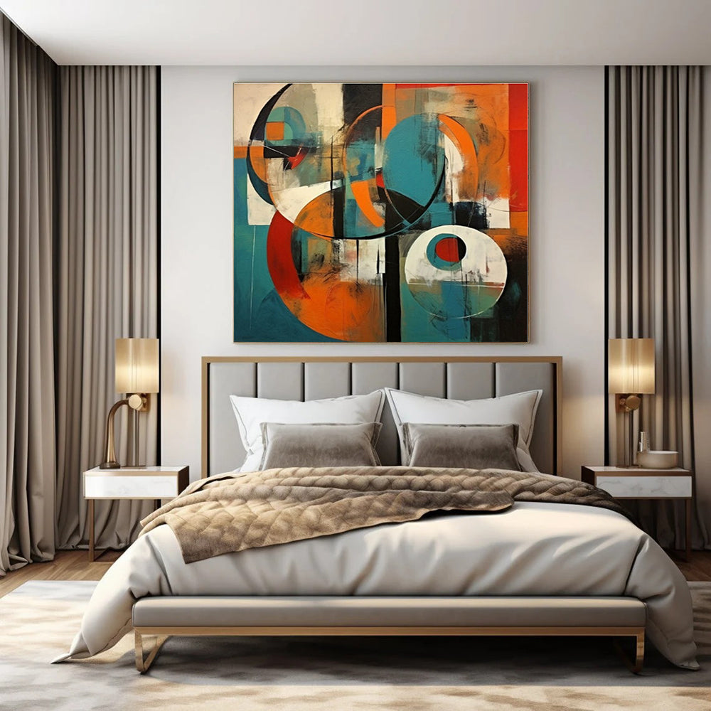 Gothic Elegance Hand-Painted Abstract Mural for Dramatic Bedrooms