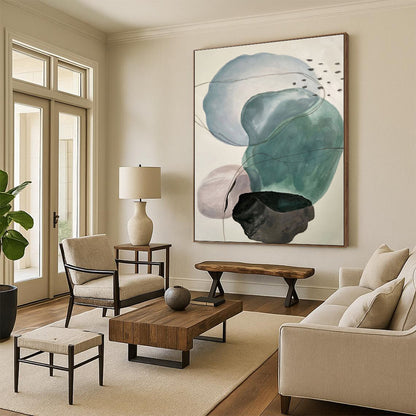 Mammoth Made-to-Order Abstract Canvas for Kitchen Island Back Wall