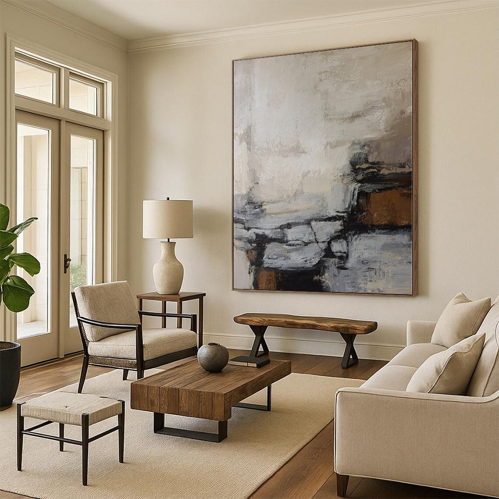 Immense Hand-Painted Abstract Art for Home Gym Feature Walls