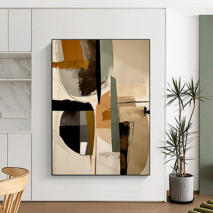 Oversized Modern Abstract Wall Art for Contemporary Family Room Entertainment Area