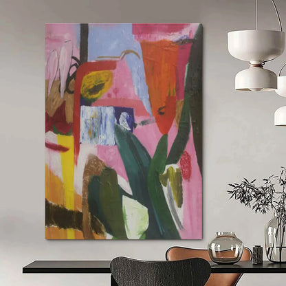 Oversized Hand-Painted Abstract Mural for Office & Entryway