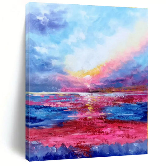 Large Hand-Painted Bespoke Abstract Wall Art for Office Maintenance Rooms