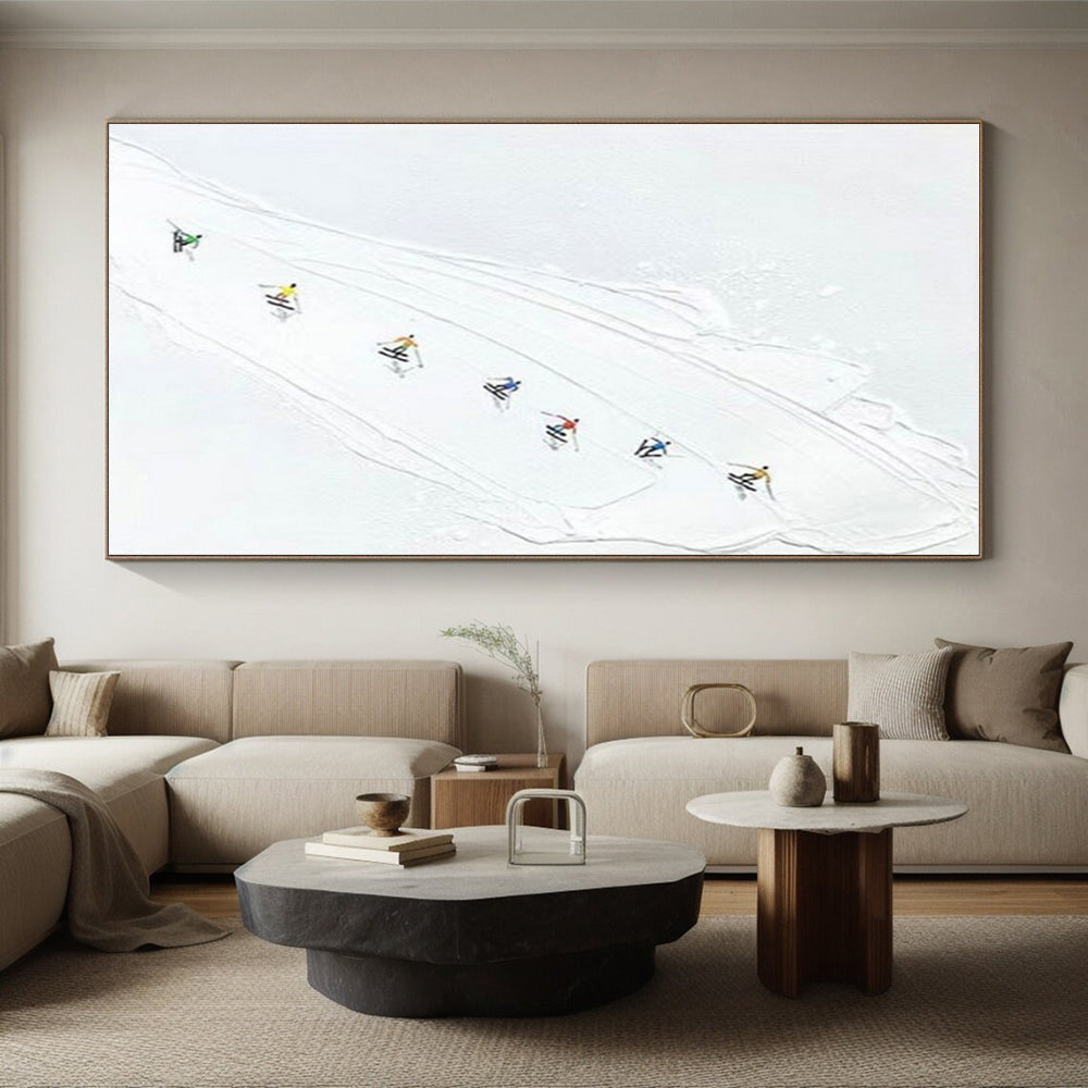 Giant Contemporary Abstract Art for Modern Bathroom Vanity Mirror Wall