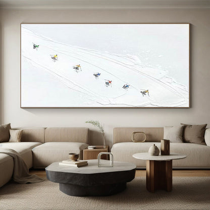 Giant Contemporary Abstract Art for Modern Bathroom Vanity Mirror Wall
