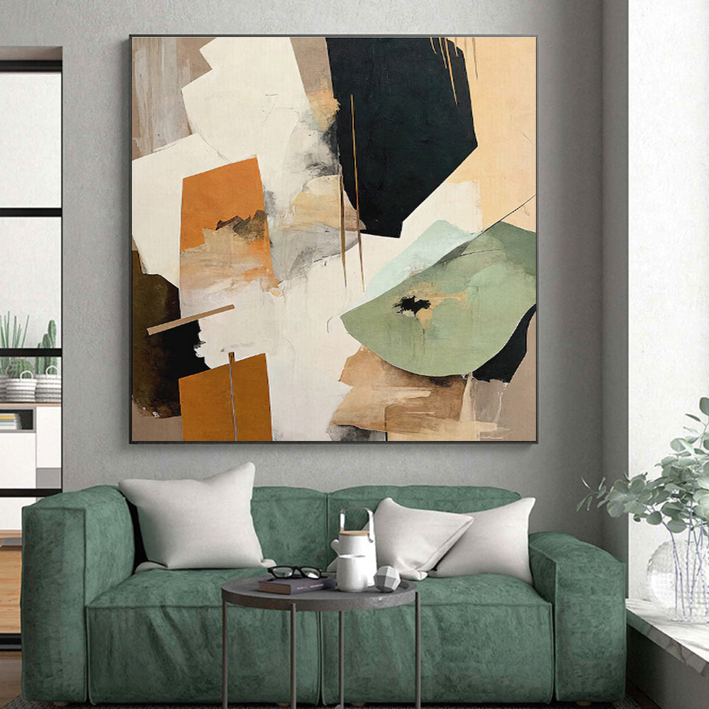 Extra-Huge Contemporary Abstract Canvas for Home Office Zoom Backgrounds in Modern Workspaces