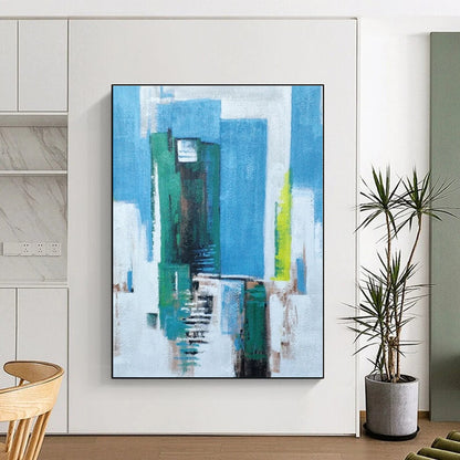 Oversized Made-to-Order Abstract Canvas for Walk-in Closet Shelving Wall