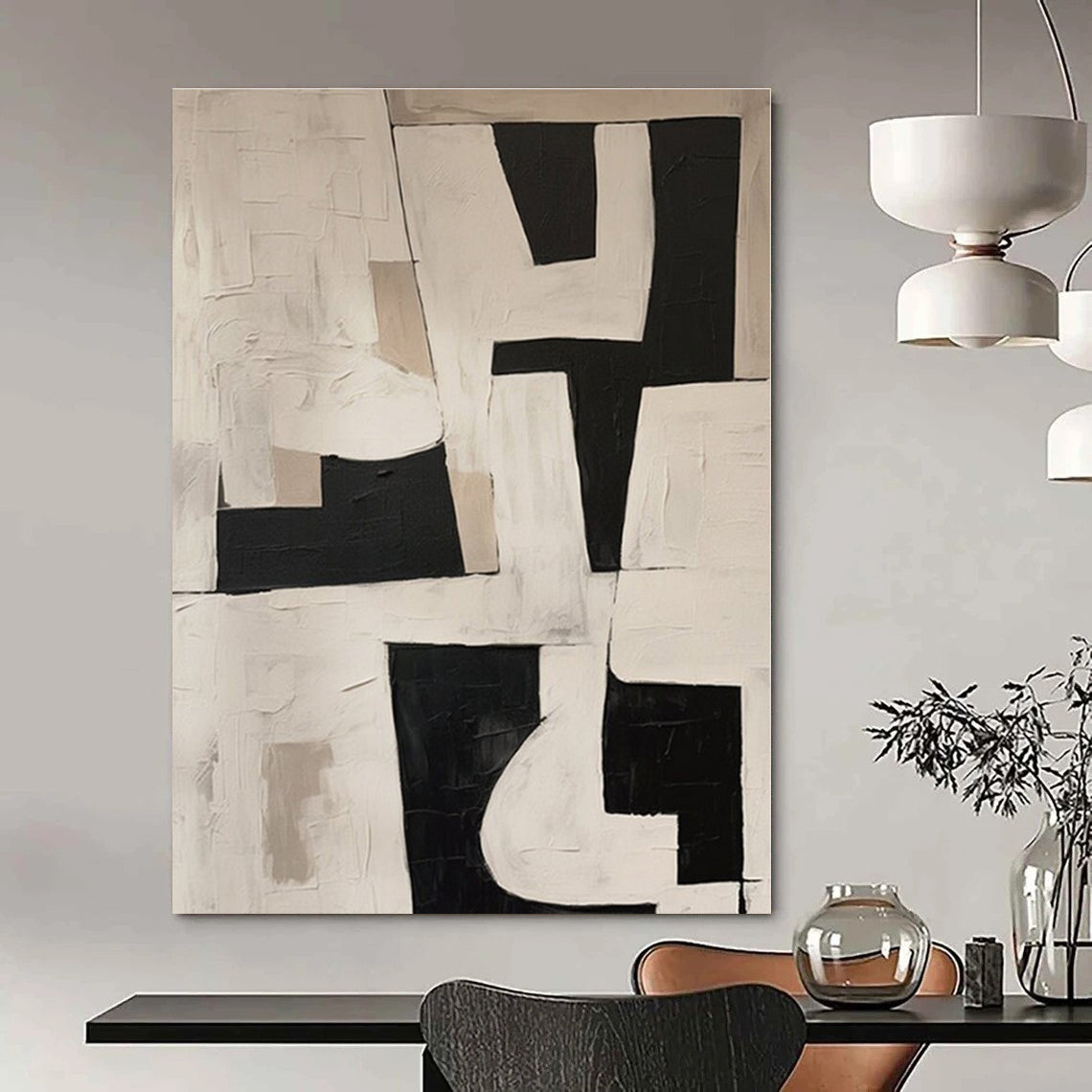 Custom Hand-Painted Abstract Painting for Bedroom and Entryway
