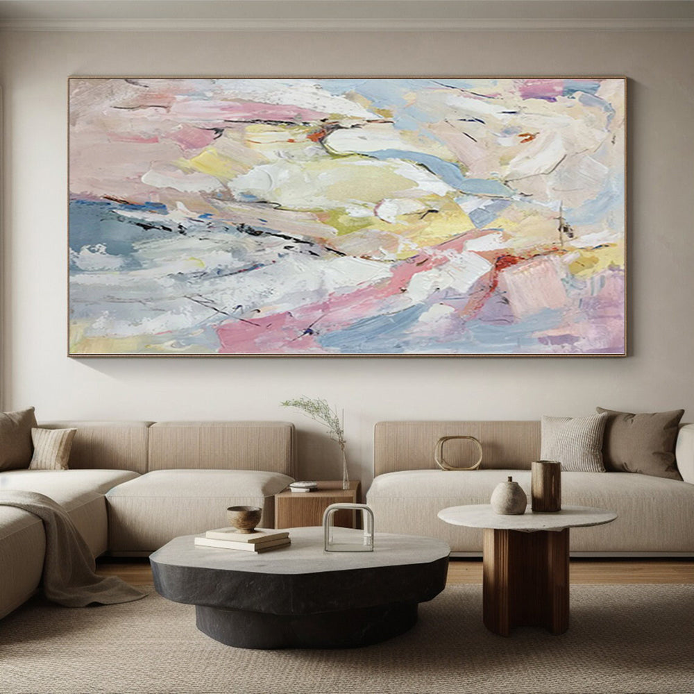 Massive Custom Abstract Art for Master Bedroom Accent Wall