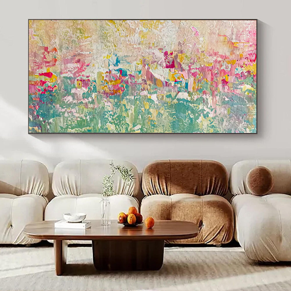Super-Sized Hand-Painted Modern Abstract Wall Decor for Bedroom Canopy Beds