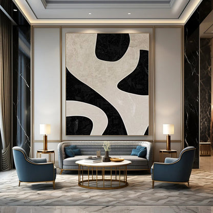 Large Hand-Painted Contemporary Abstract Wall Art for Family Home Mudrooms