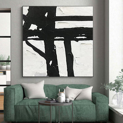 Giant Hand-Painted Abstract Art for Basement Home Theater Feature Walls