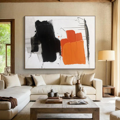 Custom Giant Hand-Painted Abstract Art for Sunroom Garden View Wall