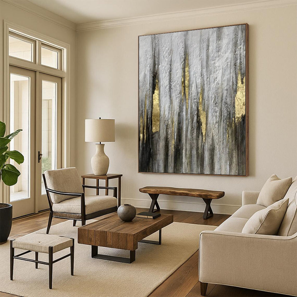 Giant Hand-Painted Abstract Canvas for Nursery Crib Canopy Areas