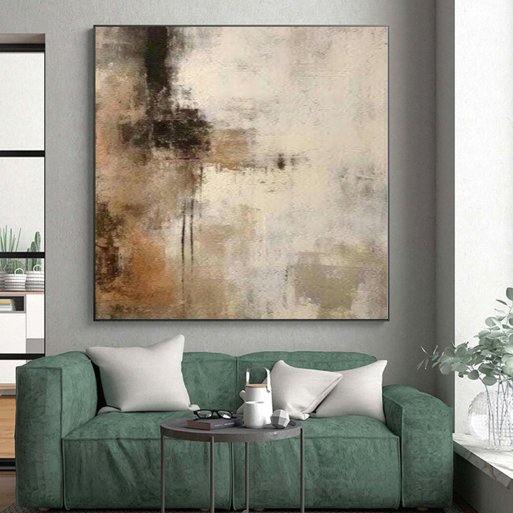 Giant Hand-Painted Abstract Art for Basement Entertainment Areas