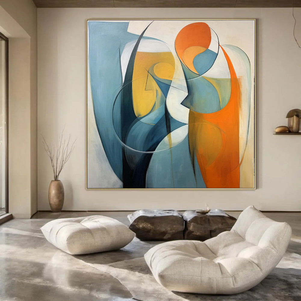 Large Abstract Canvas for Dining Room Buffets - Commissioned Oil on Canvas