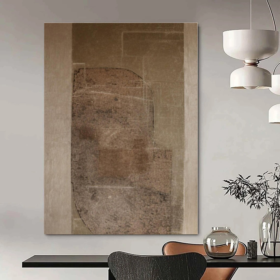 Large-Scale Hand-Painted Contemporary Abstract Mural for Office Entryways