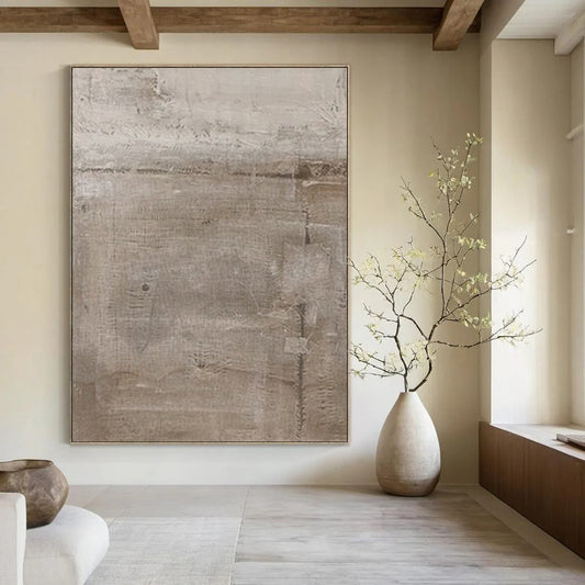 Large Hand-Painted Contemporary Abstract Family Reunion Mural for Banquet Hall Celebration Walls