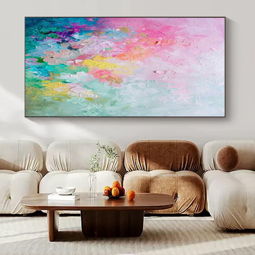 Large Hand-Painted Contemporary Abstract Wall Art for Family Home Game Rooms