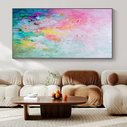 Large Hand-Painted Contemporary Abstract Wall Art for Family Home Game Rooms