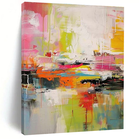 Colossal Abstract Wall Art for Entryway Staircase Landing