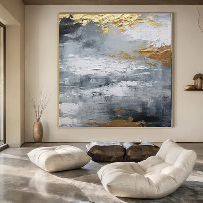 Industrial Steampunk Hand-Painted Abstract Wall Decor for Unique Bedrooms