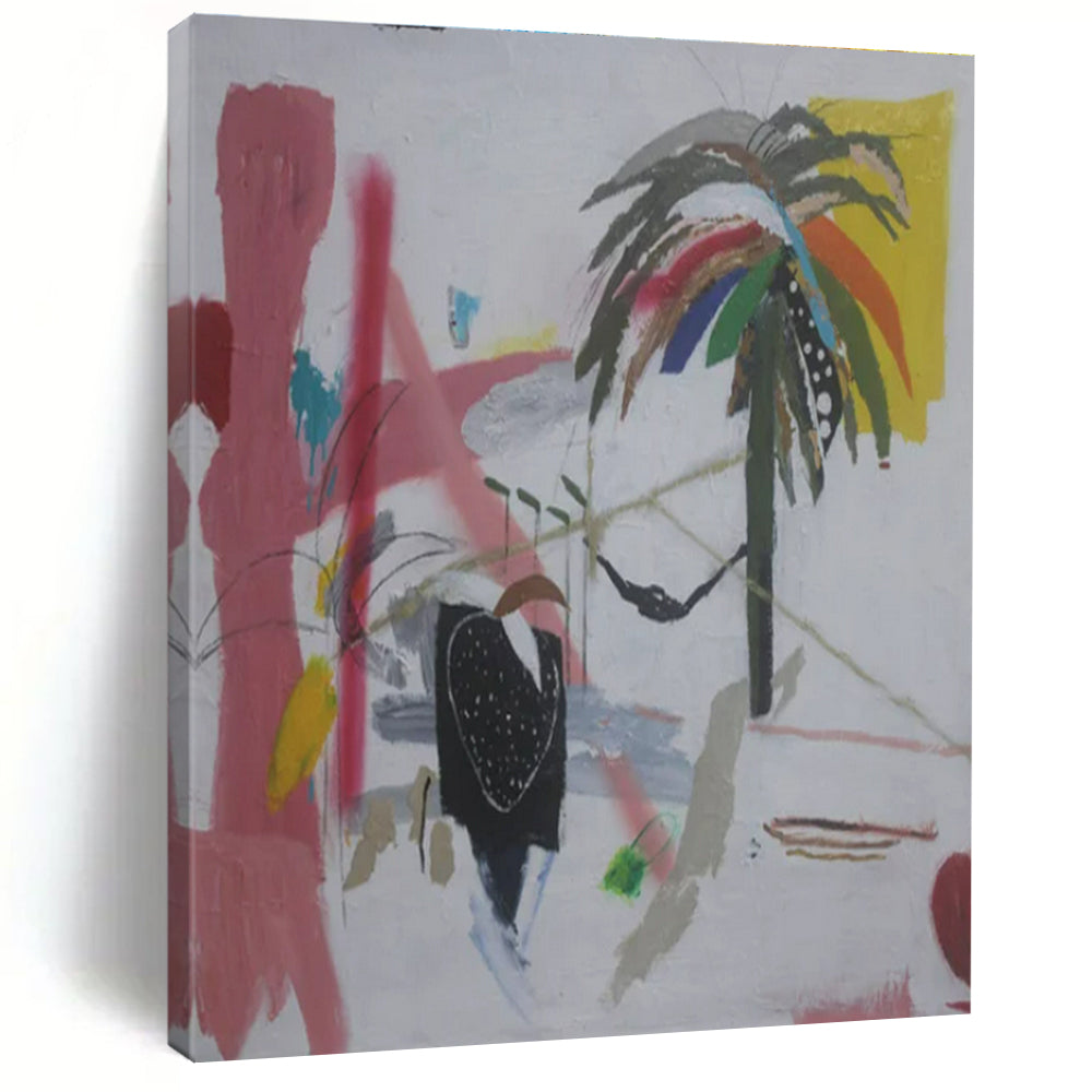 Custom Hand-Painted Abstract Canvas for Bedroom & Hallway