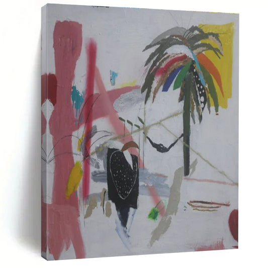 Custom Hand-Painted Abstract Canvas for Bedroom & Hallway