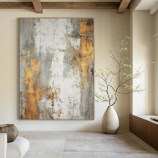 Hand-Painted Large Modern Abstract Wall Art for Office Cubicle Dividers