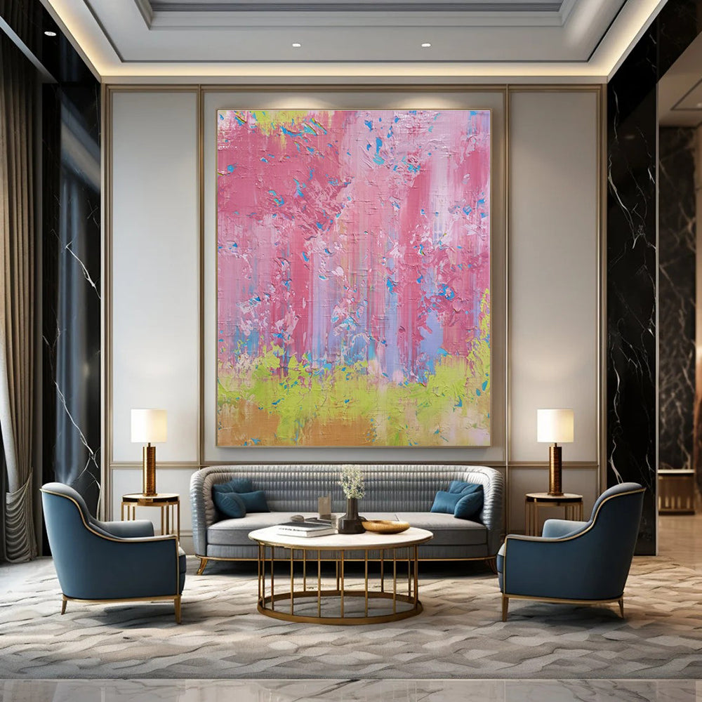 Oversized Custom Hand-Painted Abstract Art for Office & Hotel Outdoor Gardens