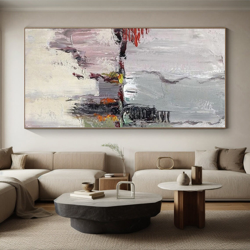 Large-Scale Tailored Abstract Wall Art for Laundry Room Utility Sink Area