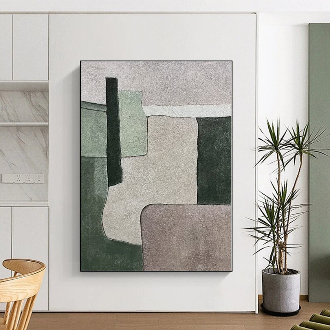 XXL Custom Abstract Canvas for Family Room Media Wall