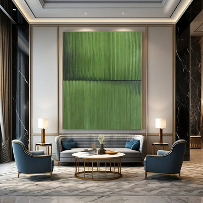 Immense Abstract Canvas for Media Room Recesses - Hand-Painted Resin on Linen