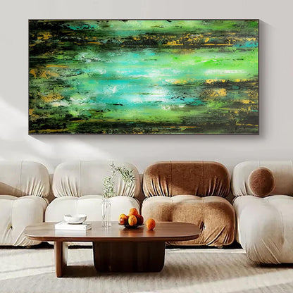 Large-Scale Hand-Painted Contemporary Abstract Canvas for Bedroom Murphy Bed Areas