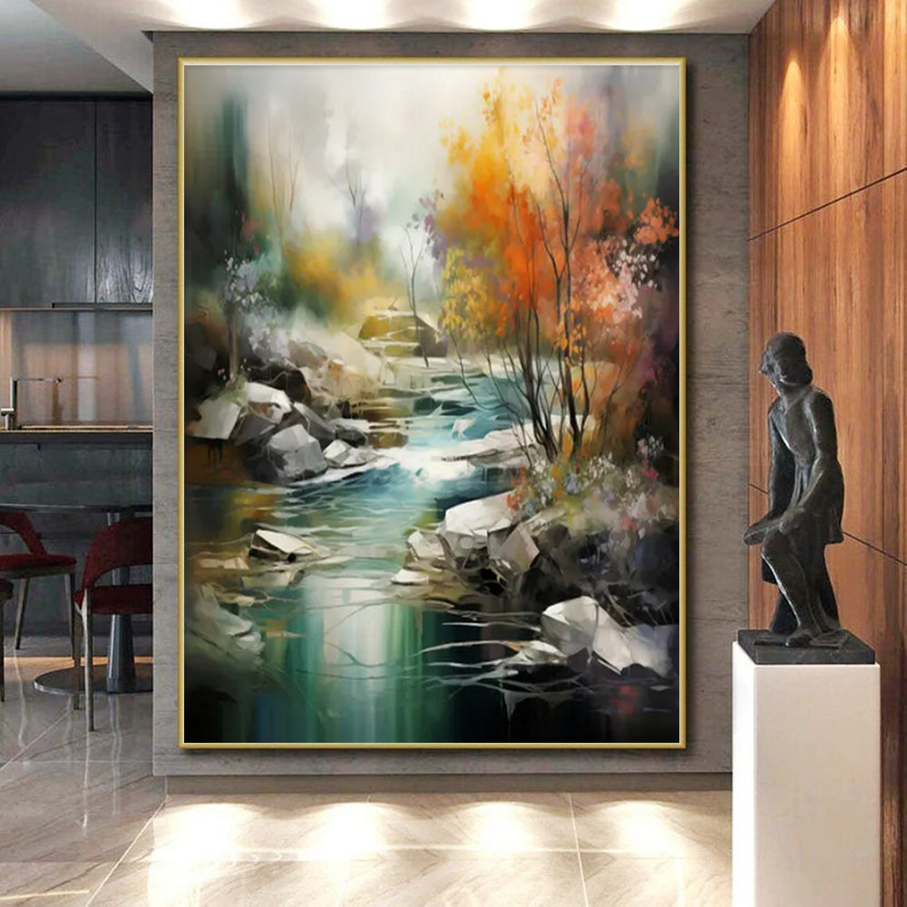 Large-Scale Modern Abstract Wall Art for Guest Room Welcoming and Inviting Look