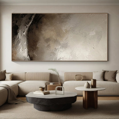 Vast Minimalist Hand-Painted Abstract Art for Sunroom Serenity Wall